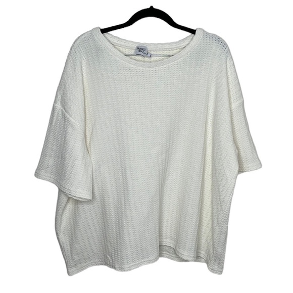 Princess Polly White Knit Boxy Short Sleeve Sweater Oversized Women's Size 10 - Picture 1 of 4